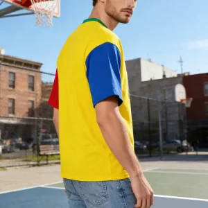 Customizable Casual Striped Cotton Tee