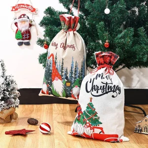 Wholesale Custom Christmas Jute Gift Bag