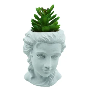 Cheap Mini Cement Head Statue Flowerpot