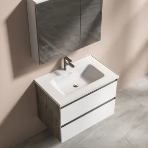Waterproof All Aluminum Bathroom Vanity Unit Lcx6207A with Mirror Cabinet and Ceramic Sink