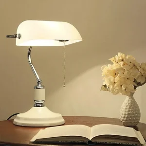 Green Glass Lamp Vintage