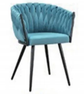 Design Rattan Woven Restaurant Dining Room Chairs Velvet Dining Chairs