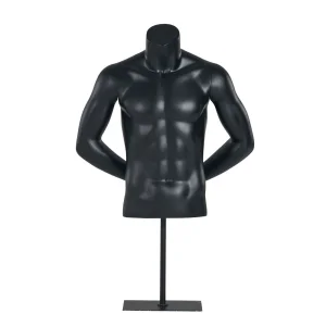 Black Muscular Cheap Male Upper Body Mannequin Stand