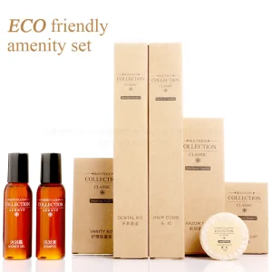 Eco-Friendly Hotel Amenity Set: Sustainable Hotel Toothbrush, Hotel Shampoo, Hotel Soap, Hotel Slippers