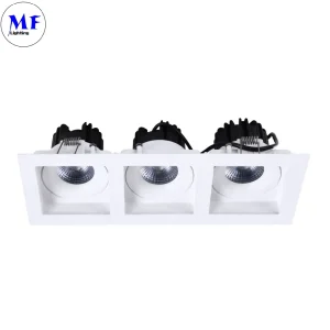 Industrial Commercial White Black Recessed 10W 12W 15W 20W 30W 40W Ceiling LED Spot Down Light for Fitness Center Museum Retail Store