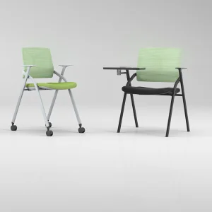 Folding Lecture Chair with Table and Wheels