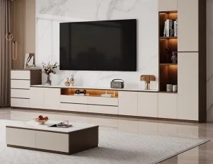 Light Luxury Living Room Storage TV Cabinet Coffee Table