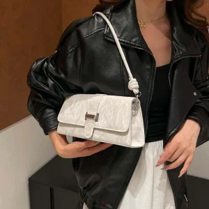 Bolso de hombro de PU texturizado