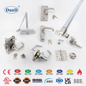 Stainless Steel UL CE Safe Fire Furniture Accessory Commercial Architectural China Factory Hinge Lock Handle Wood Folding Sliding Door Hardware Manufacture