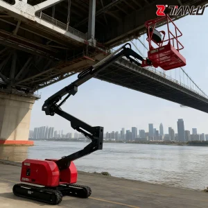 Compact Articulating Crawler Boom Lift for Tight and Crowded Areas