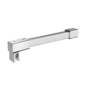 0 Degree Brass Square Wall to Glass Fixed Panel Stabilizer Rob Frameless Shower Door Support Bar