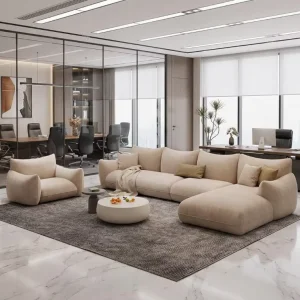 Italian Minimalist Velvet Sectional Sofa