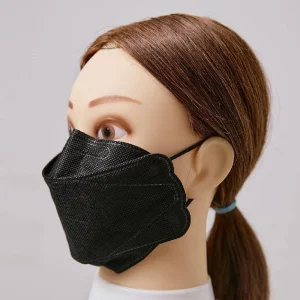 Disposable Kf94 Face Mask Black & White 3D Fish Mouth Four Layer Protective