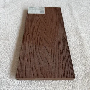 Solid WPC Decking 3D Wood Grain &amp; Grooved Outdoor Composite Flooring