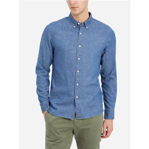 Men′ S Casual Apparel Casual Denim Style Long Sleeves Pure Jean Shirt