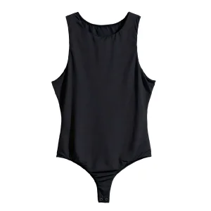 Wholesale Women Thong Bodysuit Sleeveless Round Neck Solid Color Soft Stretchy Tank Top Bodysuit Casual Slim Fit Basic Body