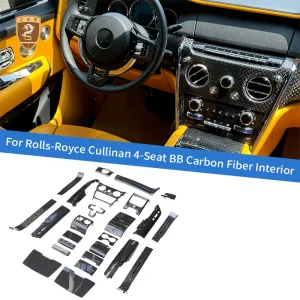 Luxury Upgrade Black-B Car Interior Trims Replacement Kit for Rolls Royce Cullinan SUV Center Console Dashboard Door Sill Plates