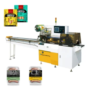 Automatic Sausage Packaging Machine Horizontal Sausage Flow Wrapper Packing Machine by Feiyu Machinery