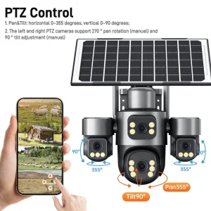 4G Solar-Powered PTZ Security Camera with Intercom &amp; Tracking