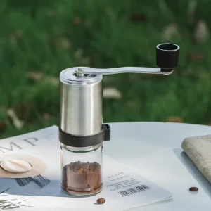 Molino de café de acero inoxidable en oferta, portátil para camping, con manivela y muela de cerámica, molinillo de café manual