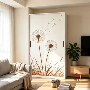 Anti Rust Metal Wardrobe with Floral Printing
