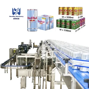 Fully Automatic 250ml/330ml Small Size Aluminum Pet Can Juice Water Soft Drink Beverage Filling Sealing Labeling Washing Blow Packing/Packaging/Making Machine