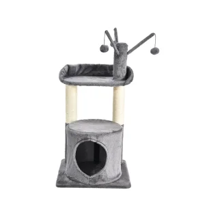 Pet Products Large Plush Adjustable Kitty Tower Removable Cat Teaser Pole Cat Tree