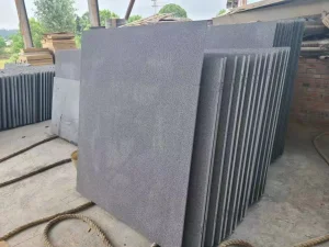Big Size Stone Slab Panel Bushhamer Surface Black Sandstone for Exterior Wall Cladding Stone Tile