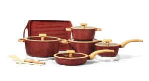 Home Kitchen Cooking Pot Aluminum Pots and Pansgranite Non Stick Cookware Set