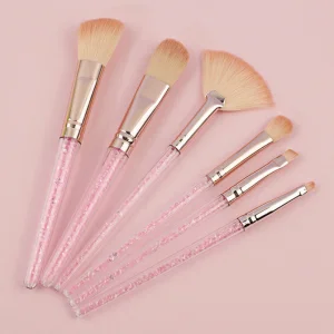 Portable Makeup Brush Set 6-Piece Diamond Handle