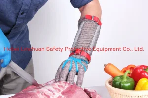 Factory Offered Stainless Steel Safety Ring Mesh Gloves/Long Cuff Cut Protective Stainless Steel Wire Safety Gloves Cut-Resistant Metal Mesh Butcher Glove