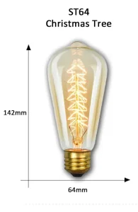 Tungsten Light Edison Lamp St64 Spiral 220-240V 40W E27 Amber Home Lighting Glass Bulb Vintage Bulb