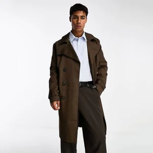 Wholesale Jacket Manufacturers Polyester Cotton Long Trench Coats for Men Custom Oversized Trench Coats