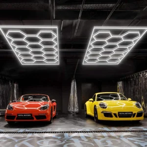 Customized Honeycomb LED Garage Detailing Lights IP44 Rated 6500K AC 170-264V Super Bright for Car Repair Workshop