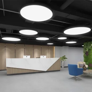 LED Solid Iron Chandelier Acrylic Shade Modern Office Shopping Mall Internet Cafe Gym Shop Bar Industrial Style Hanging Light