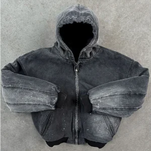 Mens Hooded Bomber Jacket Vintage Coat