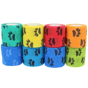 Free Sample Pet Wrap Printed Flexible Fabric Elastic Vet Wrap Hoof Cohesive Tape Veterinary Horse Leg Bandage