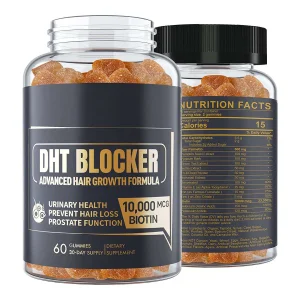 Suplemento de Saúde da Próstata para Prevenção de Cabelo com Palmetto, Bloqueador de DHT, Gomas de Doces, Suplementos Dietéticos