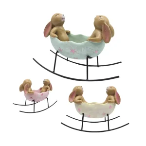 Spring Easter Art Garden Decoration Vintage Rustic Country Bunnies Rabbit Figurine Statue