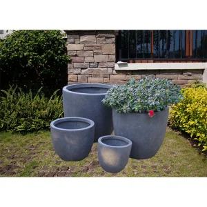 High-Quality Fiber Clay Light Weight Egg Shape Flowerpots