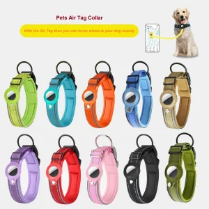Stock Available Colorful PU Leather Comfortable Air Tag Pet Collar