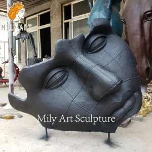 Bronze Figure Face Sculpture