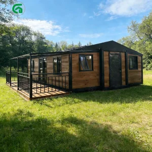 30Ft Expandable House Modular Prefab Capsule Home Luxury Folding Design Summer Building With Roof Terrace Coffee Shop Store