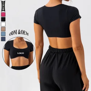 Women's Short Sleeve Yoga Crop Top
