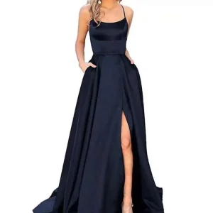 Custom Logo High Quality Soft Backless Evening Dress