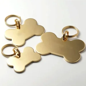 Custom Pet Products Logo Stainless Steel Engraved Metal Blank Charm Tag Logo Dog Tag Gift Cute Personalized Gold Metal Pet Tags Collar
