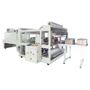 Electric Automatic PE Film Carton Heat Shrink Wrap 4-Side Sealing Machine PLC Motor Pump Food Beverage Chemical Apparel