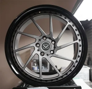 Directional Staggered Multi Spokes Car Wheel Aluminum Alloy Forged 3 Piece Gun Metal Rims