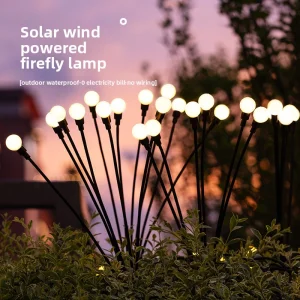Outdoor Courtyard Lawn LED Lamp Solar-powered Waterproof Wind-operated Firefly Garden Trendy Small Yard Ambiance Decoration