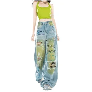 Calças de Denim Femininas Jeans Femininos Calças Rasgadas